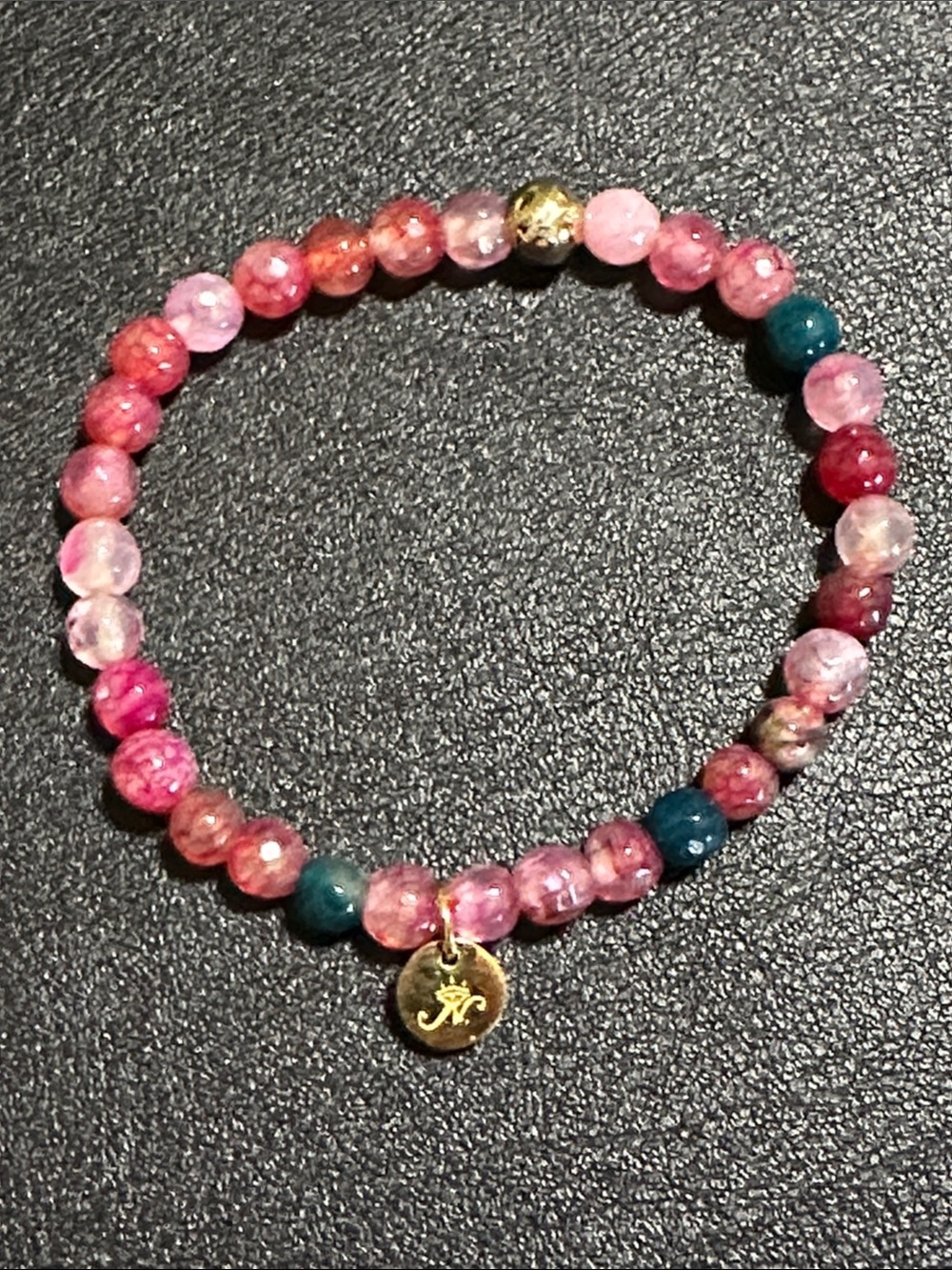NOGU Rainbow Agate Healing Gemstone Bead Stretch Bracelet